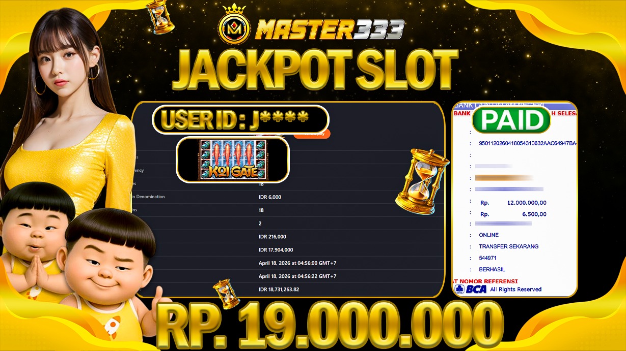 JACKPOT Rp 19.000.000 JUTA DIMASTER333 LANGSUNG BAYAR LUNAS